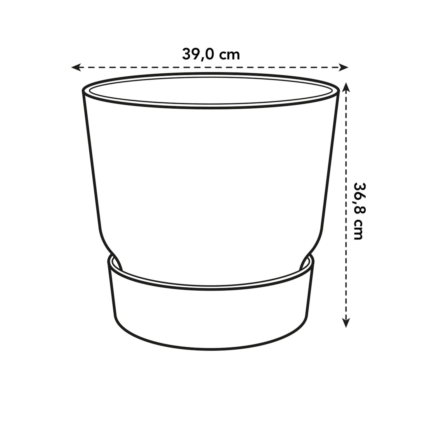 POT ELHO GREENVILLE ROND WIT - D39 x H37 ''GEPRESENTEERD OP RTL4''