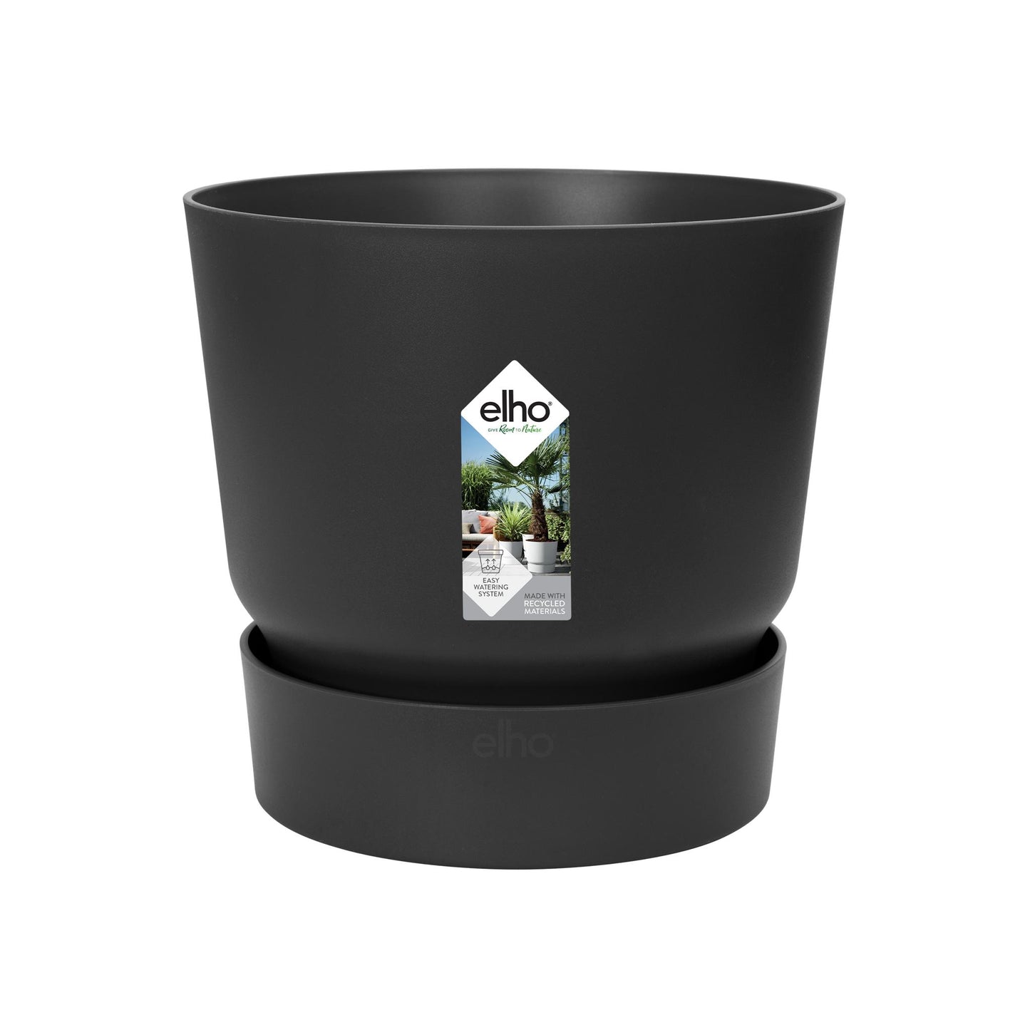 POT ELHO GREENVILLE ROND ZWART D24 x H23 ''GEPRESENTEERD OP RTL4''